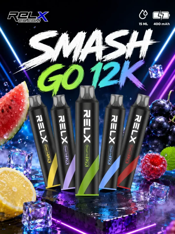 ChatGPT-Image-2026年8月31日-上午04_15_05.webp RELX Smash Go 12000口 拋棄式電子煙|搭載獨家防乾燒技術與 400mAh 穩壓續航,具備 15ml 澎湃大容量與 3%~5% 尼古丁鹽爆爽擊喉感