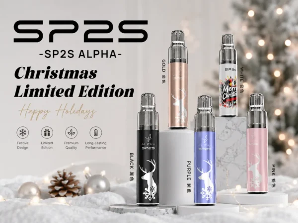 SP2S MAX ALPHA 聖誕限定 專用主機｜採用紅金雪花極致奢華塗裝與旗艦晶片，配備 Type-C 快充，MAX 煙彈專用