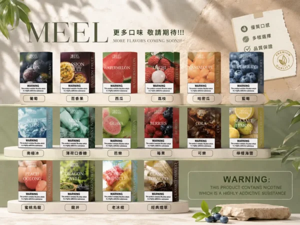 MEEL 一代通用煙彈｜具備 2ml 巨量裝與升級陶瓷霧化芯，採用 3% 尼古丁鹽黃金比例，完美適配一代主機