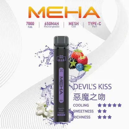 MEHA-XBAR-拋棄式-7000口小黑條-12.webp MEHA XBAR 魅嗨 小黑條 7000口 拋棄式電子煙|具備 3% 尼古丁鹽黃金配方與極強冰感體驗,採用 Mesh 芯爆發力強,搭配 650mAh 大電量可充電長效續航