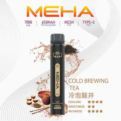 MEHA-XBAR-拋棄式-7000口小黑條-4.webp MEHA XBAR 魅嗨 小黑條 7000口 拋棄式電子煙|具備 3% 尼古丁鹽黃金配方與極強冰感體驗,採用 Mesh 芯爆發力強,搭配 650mAh 大電量可充電長效續航