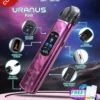 SP2S 天王星 Uranus 開放式注油小煙主機｜具備最大 30W 多檔調節爆發輸出與 1000mAh 大電量，搭配 0.96 吋液晶屏精準顯示，內含 0.6Ω/0.8Ω 空彈並通用小煙煙油