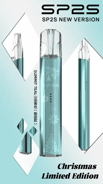 SP2S-聖誕系列主機【鈦系列】-3.webp SP2S 聖誕限定 鈦金屬 一代通用主機|具備鈦金屬立體浮雕工藝與幻影七彩 LED 燈效,一代煙彈完美兼容