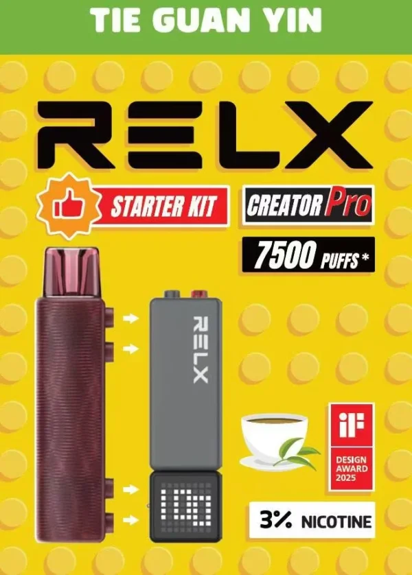 RELX 悅刻 Creator 積木拋棄式電子煙入門組｜7000口容量，配備6ml儲油倉與3%尼古丁鹽