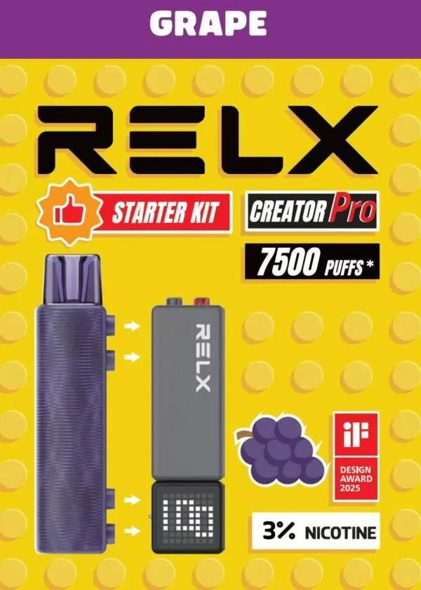 RELX 悅刻 Creator 積木拋棄式電子煙入門組｜7000口容量，配備6ml儲油倉與3%尼古丁鹽